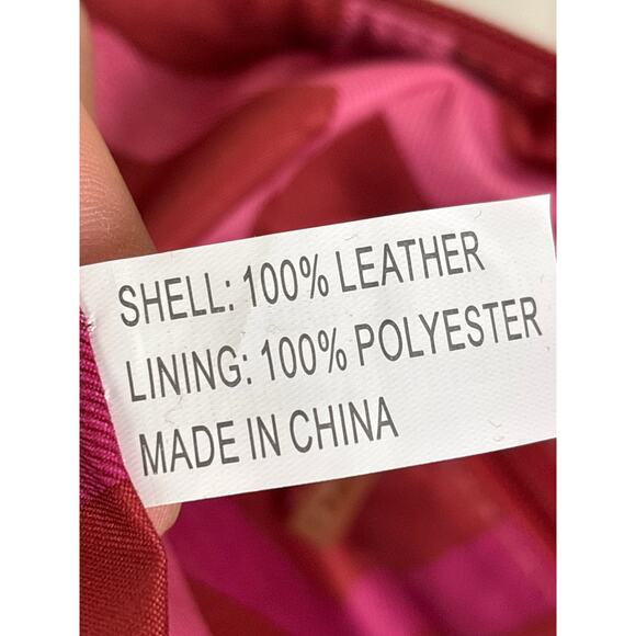 Joy Mangano Women’s Red Leather Large Tote Bag Purse Laptop Weekender NEW - Picture 7 of 9